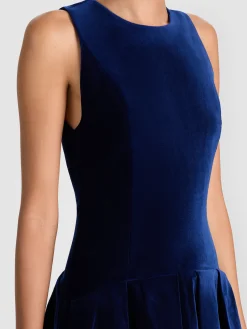 Alice and Olivia MINI*ADLEY VELVET MINI DRESS MAGIC GARDEN GRADIENT