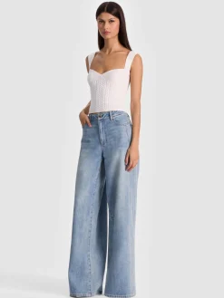 Alice and Olivia CROP TOPS*ADRIANNA KNIT CORSET BLACK