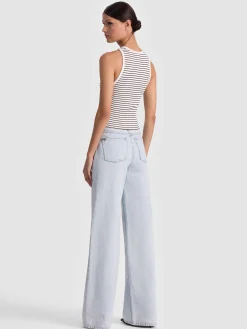 Alice and Olivia TANKS*ALLEN EMBROIDERED TANK TOP BROOKLYN BLUE