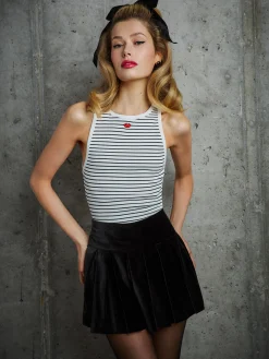 Alice and Olivia TANKS*ALLEN EMBROIDERED TANK TOP BROOKLYN BLUE