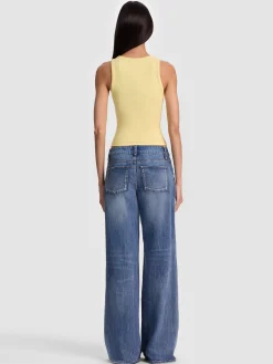 Alice and Olivia TANKS*ALLEN TANK TOP PRALINE/ECRU