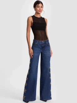 Alice and Olivia JEANS*AMAZING EMBELLISHED JEAN OFF WHITE
