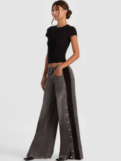 Alice and Olivia JEANS*AMAZING SNAP JEAN OFF WHITE