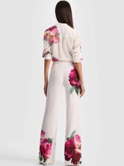 Alice and Olivia ANDREW PANT|JADE MESH BUTTON DOWN*ANDREW PANT CAROLINA BLUE