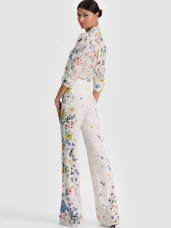 Alice and Olivia ANDREW PANT|JADE MESH BUTTON DOWN*ANDREW PANT