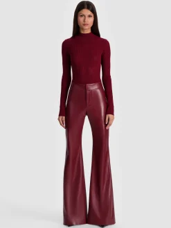 Alice and Olivia VEGAN*ANDREW VEGAN PANT BLACK