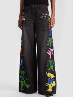 Alice and Olivia JEANS*A+O X GRATEFUL DEAD AMAZING JEAN OFF WHITE