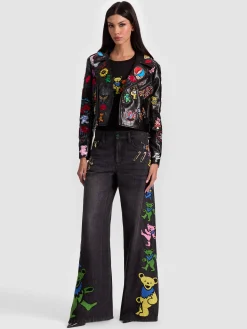 Alice and Olivia VEGAN*A+O X GRATEFUL DEAD CODY VEGAN MOTO JACKET