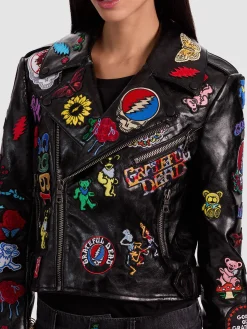 Alice and Olivia VEGAN*A+O X GRATEFUL DEAD CODY VEGAN MOTO JACKET