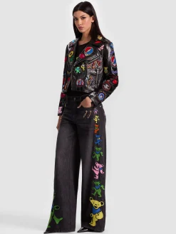 Alice and Olivia VEGAN*A+O X GRATEFUL DEAD CODY VEGAN MOTO JACKET