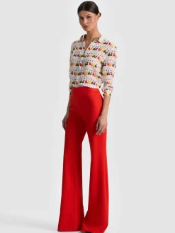 Alice and Olivia BLOUSES*A+O X GRETCHEN ROEHRS WILLA SILK BLOUSE BUTTER