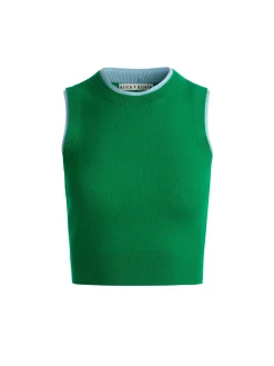 Alice and Olivia PULLOVERS*ARACELI TWO TONE CASHMERE TANK