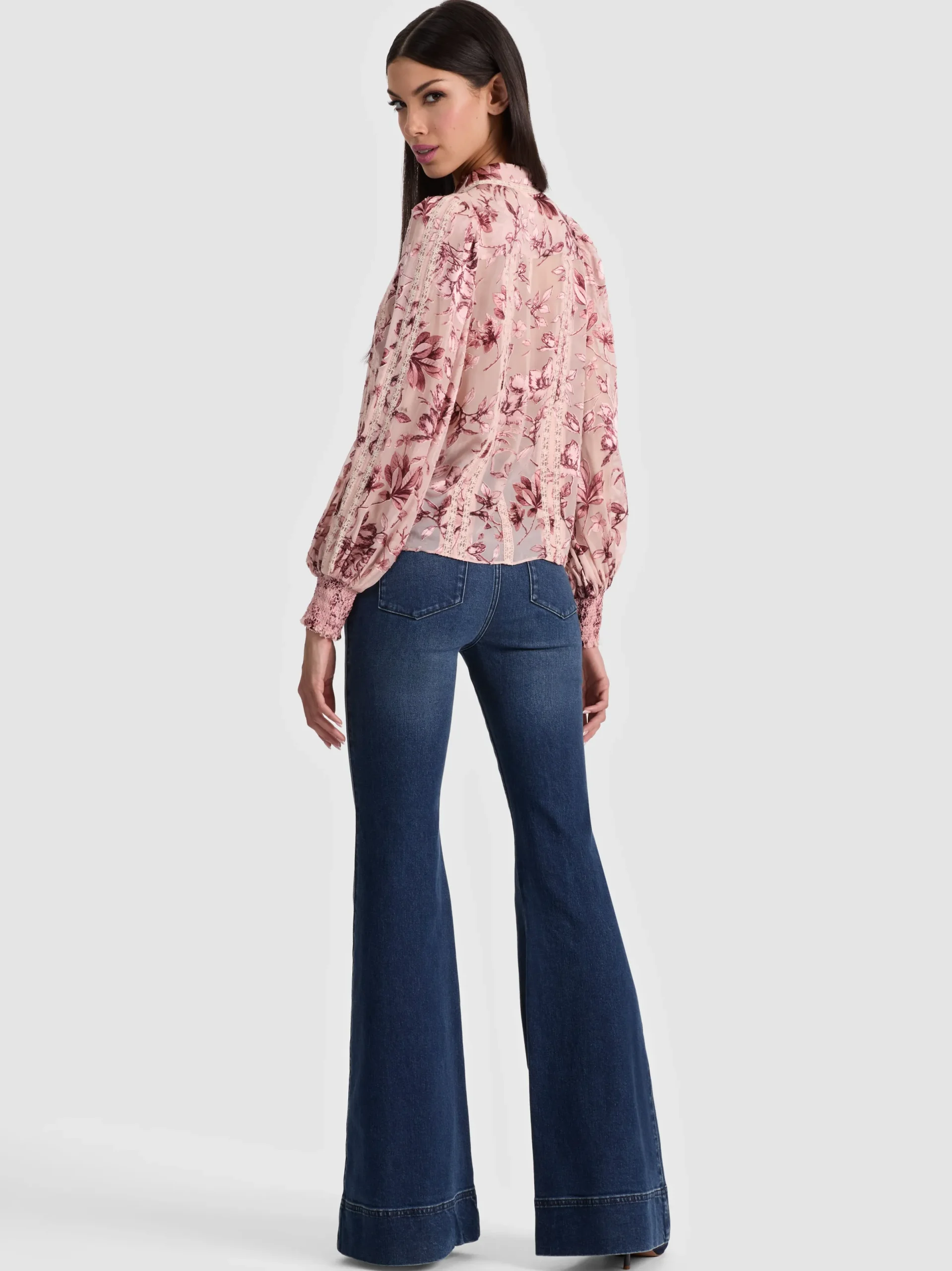Alice and Olivia BLOUSES*ARLETTE BLOUSE MYSTIC GARDEN ENGLISH ROSE