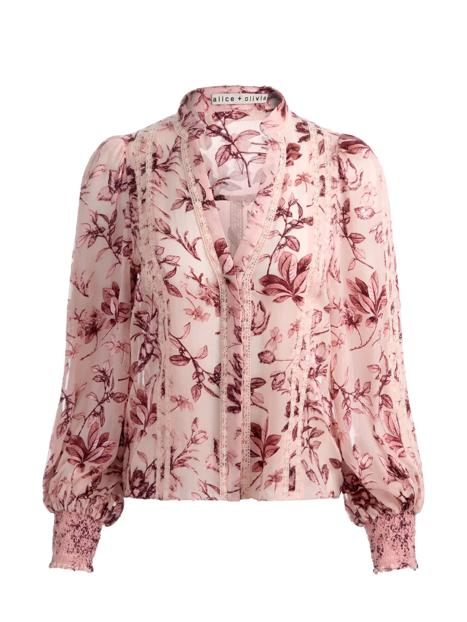 Alice and Olivia BLOUSES*ARLETTE BLOUSE MYSTIC GARDEN ENGLISH ROSE