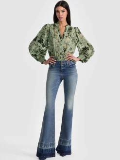 Alice and Olivia BLOUSES*ARLETTE BLOUSE MYSTIC GARDEN SAGE