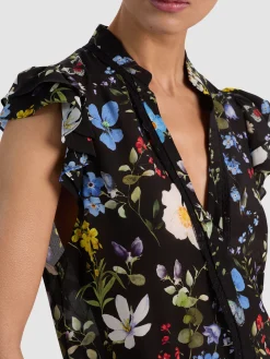 Alice and Olivia BLOUSES*ARLETTE SILK BLOUSE WHITE