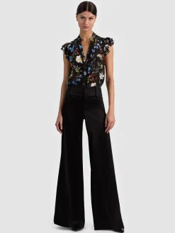 Alice and Olivia BLOUSES*ARLETTE SILK BLOUSE WHITE