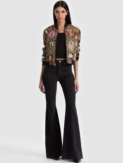Alice and Olivia JACKETS*ASHER EMBELLISHED VARSITY JACKET