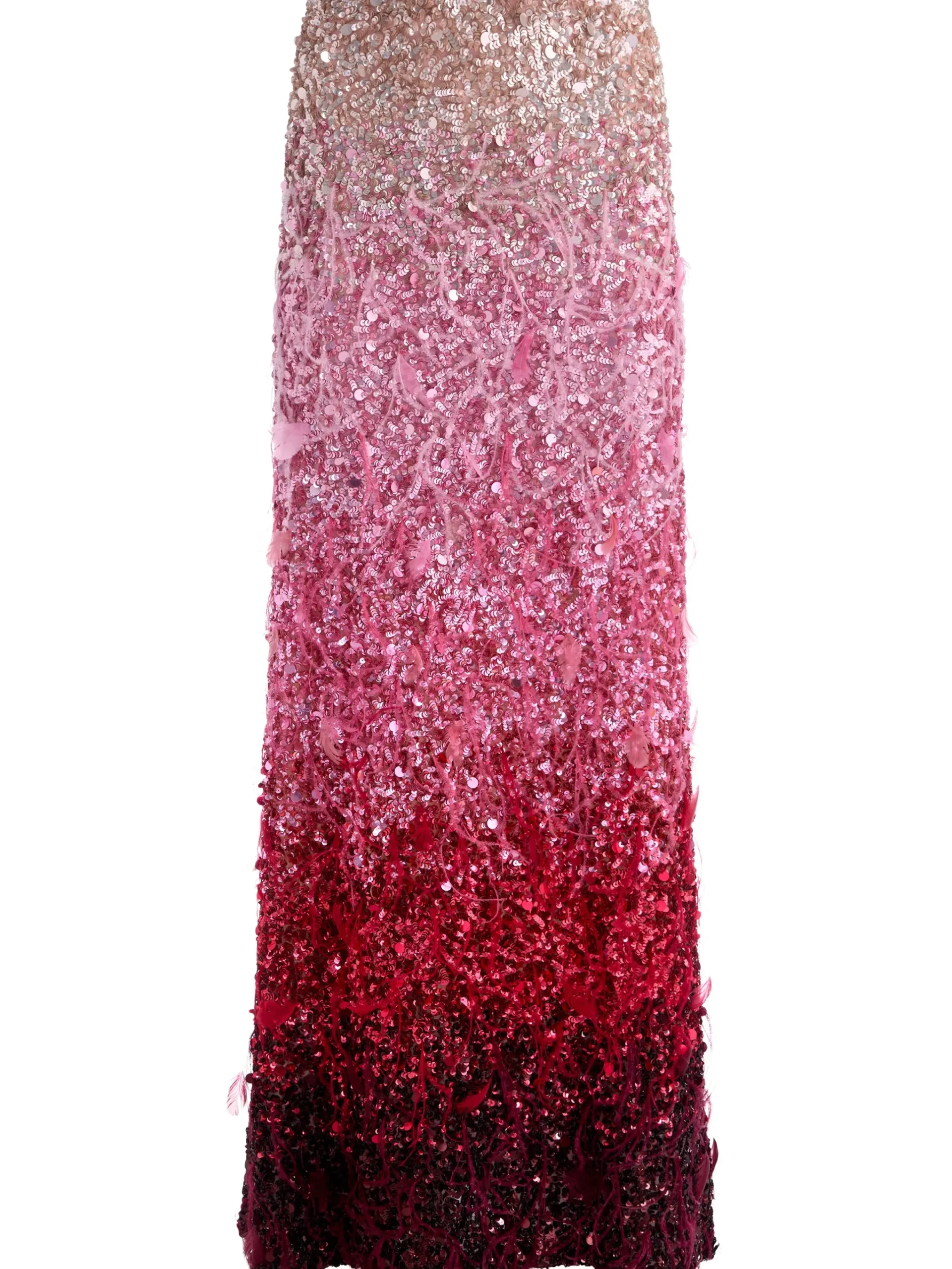 Alice and Olivia MAXI*ASHTON FEATHERED SKIRT BLACK