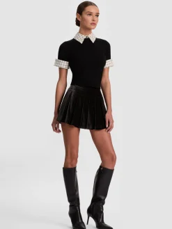 Alice and Olivia PULLOVERS*ASTER COLLARED PULLOVER SOFT WHITE