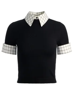 Alice and Olivia PULLOVERS*ASTER COLLARED PULLOVER SOFT WHITE