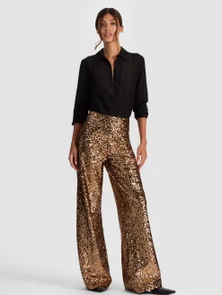 Alice and Olivia WIDE LEG*ATHENA SEQUIN PANT