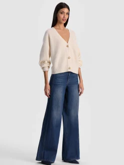 Alice and Olivia CARDIGANS*ATTICUS CASHMERE CARDIGAN DARK CHOCOLATE