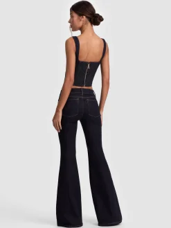 Alice and Olivia CROP TOPS*AVA SWEETHEART DENIM BUSTIER