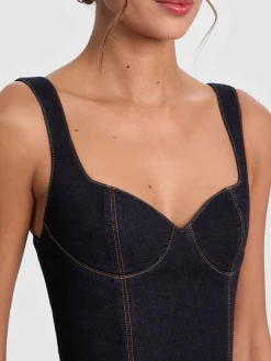 Alice and Olivia CROP TOPS*AVA SWEETHEART DENIM BUSTIER