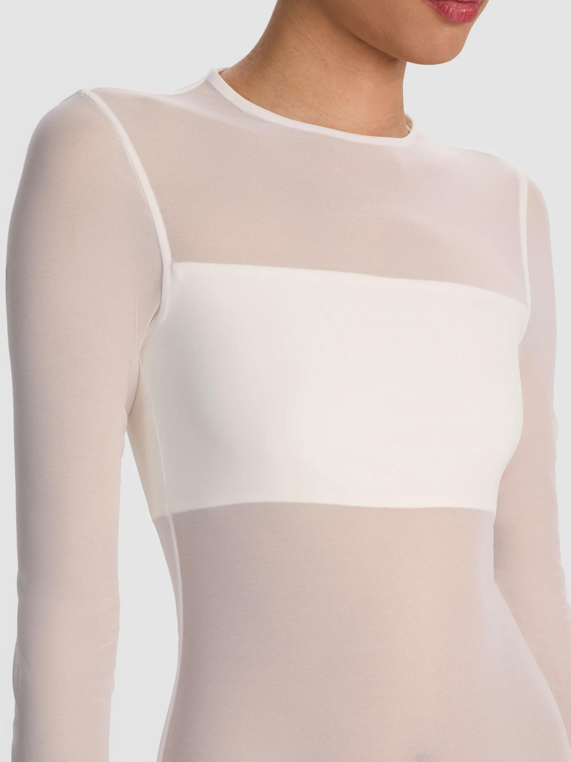 Alice and Olivia BODYSUITS*BANDEAU LONG SLEEVE BODYSUIT BLACK