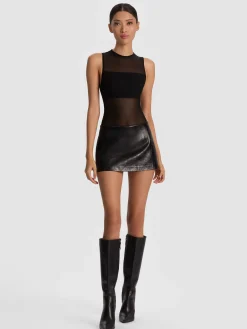 Alice and Olivia BODYSUITS*BANDEAU SLEEVELESS BODYSUIT OFF WHITE