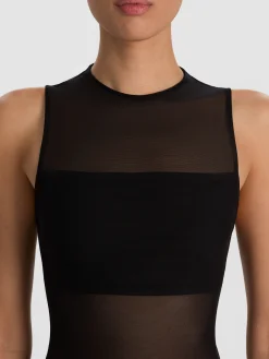 Alice and Olivia BODYSUITS*BANDEAU SLEEVELESS BODYSUIT OFF WHITE