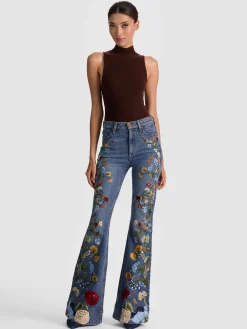 Alice and Olivia JEANS*BEAUTIFUL EMBROIDERED JEAN