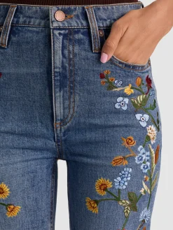 Alice and Olivia JEANS*BEAUTIFUL EMBROIDERED JEAN