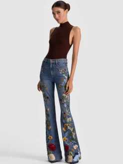 Alice and Olivia JEANS*BEAUTIFUL EMBROIDERED JEAN