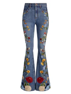 Alice and Olivia JEANS*BEAUTIFUL EMBROIDERED JEAN