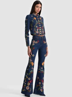 Alice and Olivia JEANS*BEAUTIFUL EMBROIDERED JEAN