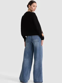 Alice and Olivia PULLOVERS*BELVA FLORAL JACQUARD CREWNECK GREY MINERAL