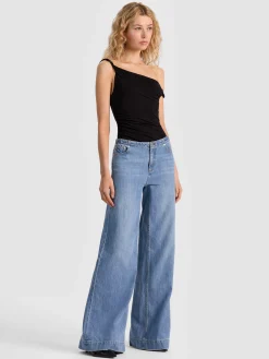 Alice and Olivia BODYSUITS*BIANCA TWISTED BODYSUIT MOCHA