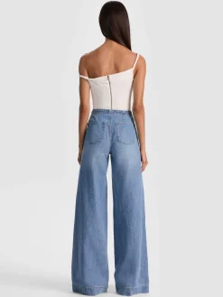 Alice and Olivia BODYSUITS*BIANCA TWISTED BODYSUIT MOCHA