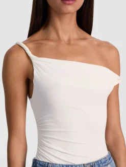 Alice and Olivia BODYSUITS*BIANCA TWISTED BODYSUIT MOCHA