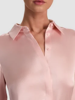 Alice and Olivia BLOUSES*BRADY SILK BLOUSE CAROLINA BLUE