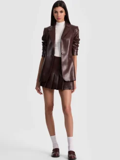 Alice and Olivia BLAZERS*BREANN VEGAN BLAZER BLACK