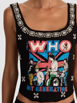 Alice and Olivia CROP TOPS*BRESLIN BAND TEE CORSET