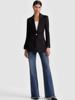 Alice and Olivia BLAZERS*BURNS FITTED BLAZER MIDNIGHT BLUE/BLACK