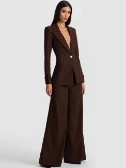 Alice and Olivia BLAZERS*BURNS FITTED BLAZER OFF WHITE/OATMEAL