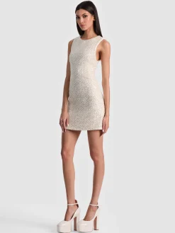 Alice and Olivia MINI*CADE EMBELLISHED TWEED MINI DRESS BLACK