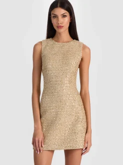 Alice and Olivia MINI*CADE EMBELLISHED TWEED MINI DRESS