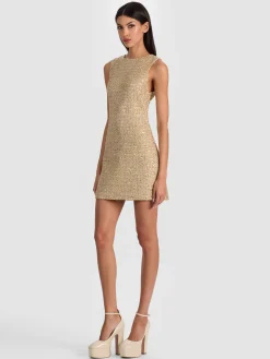 Alice and Olivia MINI*CADE EMBELLISHED TWEED MINI DRESS