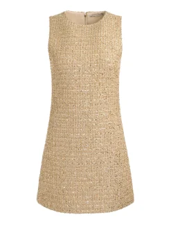 Alice and Olivia MINI*CADE EMBELLISHED TWEED MINI DRESS